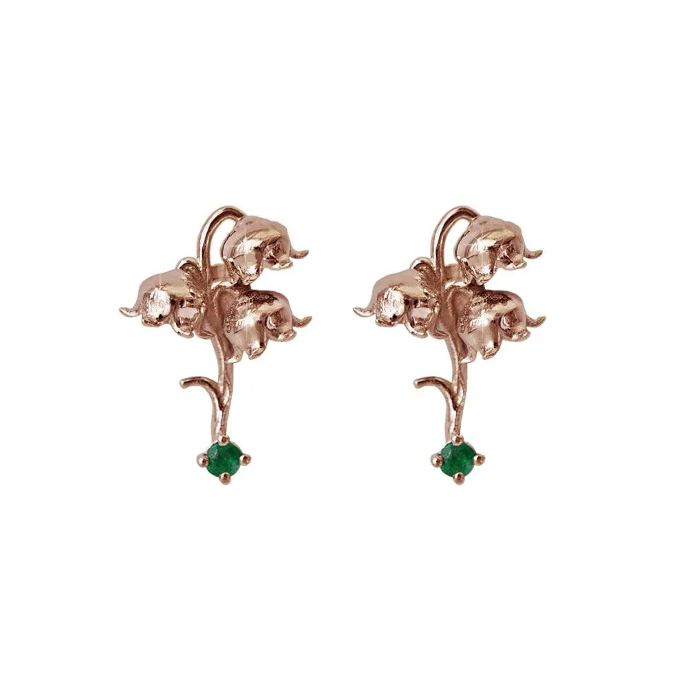 14K May Lily Birth Flower Earrings