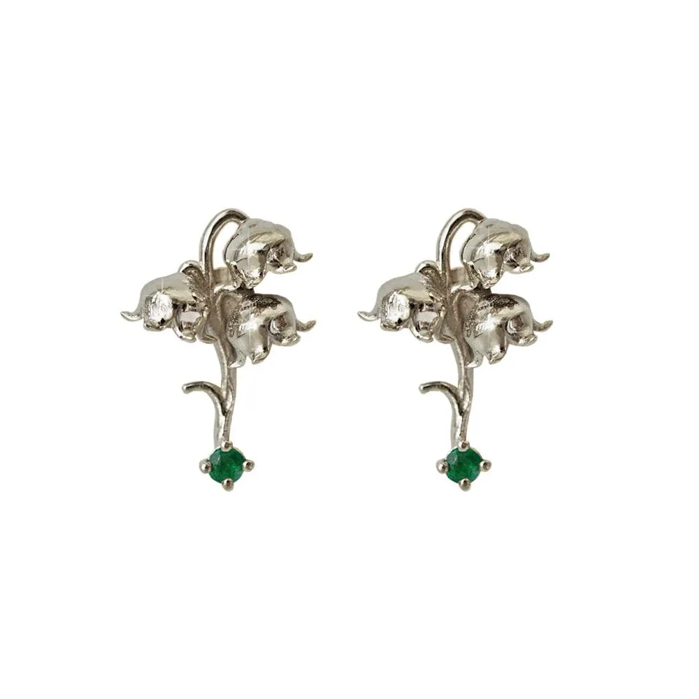 14K May Lily Birth Flower Earrings