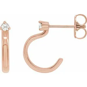 14K Rose .06 CTW Natural Diamond Hoop Earring