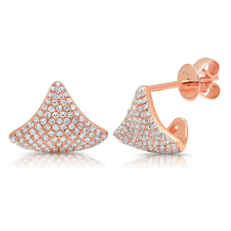 14K Rose Gold Diamond Pave Cuff Earring