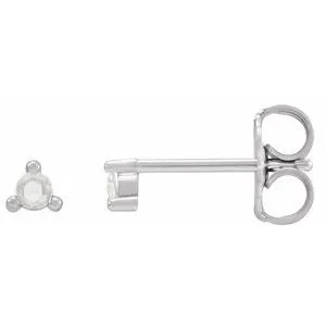 14K White 5/8 CTW Rose-Cut Natural Diamond Earrings