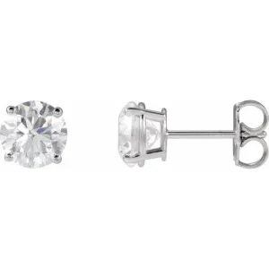 14K White 6 mm Natural Amethyst Stud Earrings