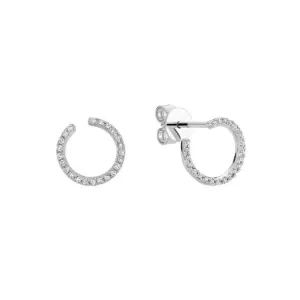14K White Gold (0.46ct) Diamond Curl Stud Earrings