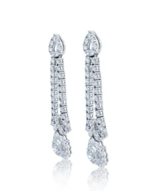 14k White Gold Wedding Earrings for Women Brides