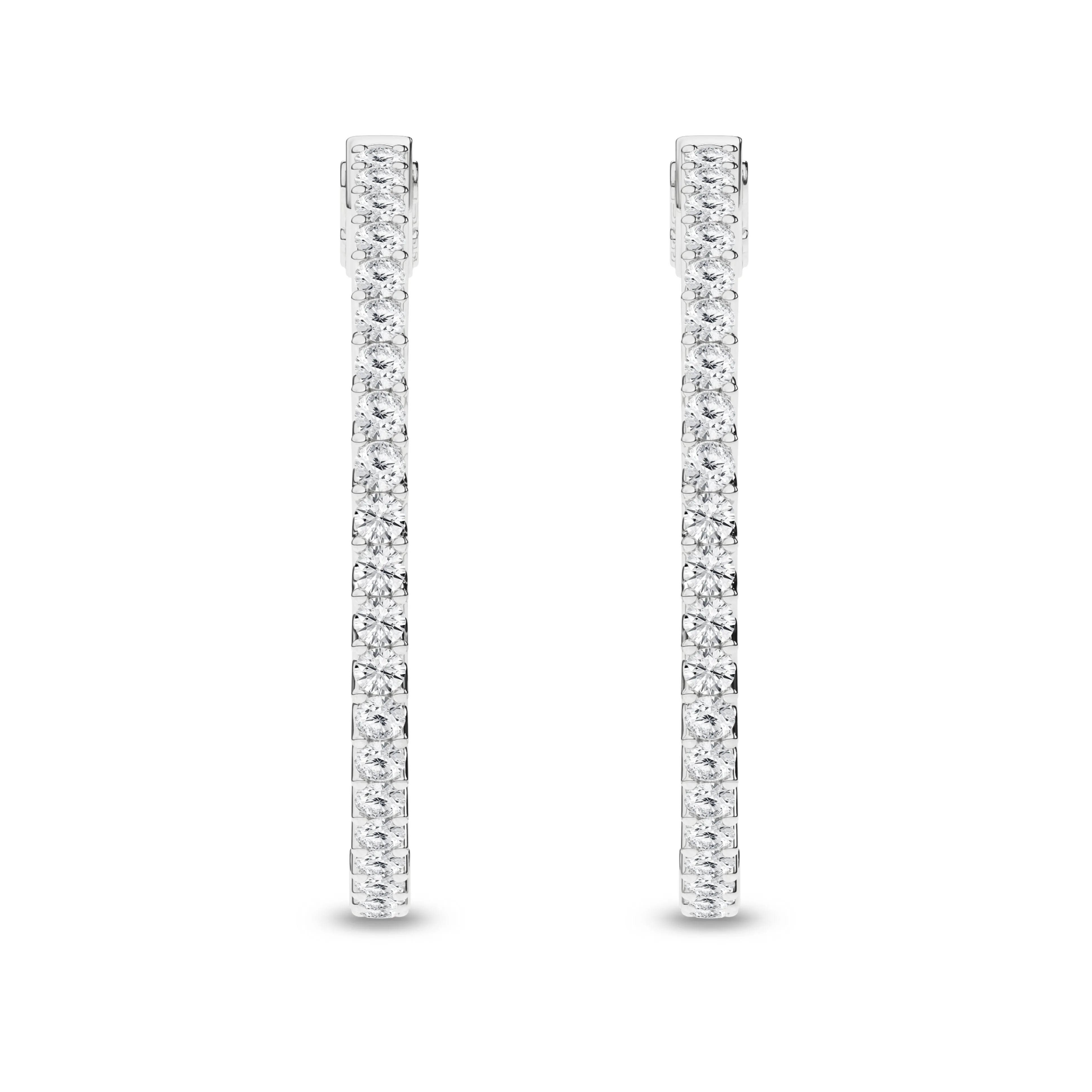 14K White Lab Grown Diamond Hoop Earrings