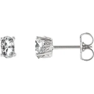14K White Sapphire Earrings