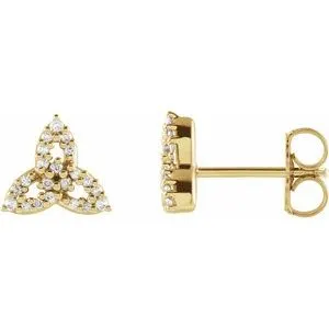 14K Yellow 1/10 CTW Natural Diamond Celtic-Inspired Trinity Earrings