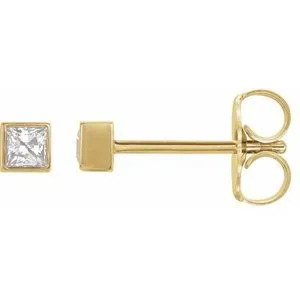 14K Yellow 3/8 CTW Natural Diamond Bezel-Set Earrings