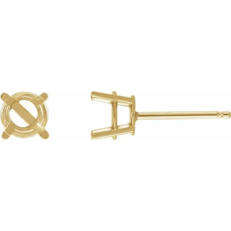 14K Yellow 5 mm Lab-Grown Ruby Stud Earrings