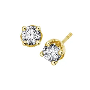 14K Yellow Gold (0.05ct - 0.50ct) Diamond Stud Earrings