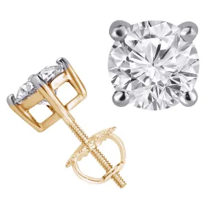 14K Yellow Gold 0.50TDW Lab Diamond Solitaire Earrings