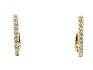 14K Yellow Natural Diamond Hoop Earrings
