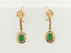 14K-YG JADE EARRINGS