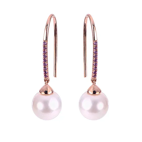 14KT Rose Gold Freshwater Pearl Earring