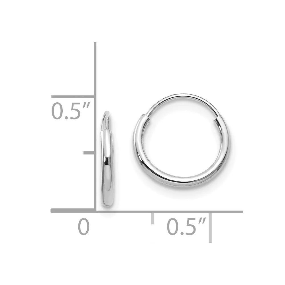 14KT White Gold 8MM Endless Hoop Earrings