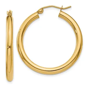14KT Yellow Gold 30X3MM Hoop Earrings