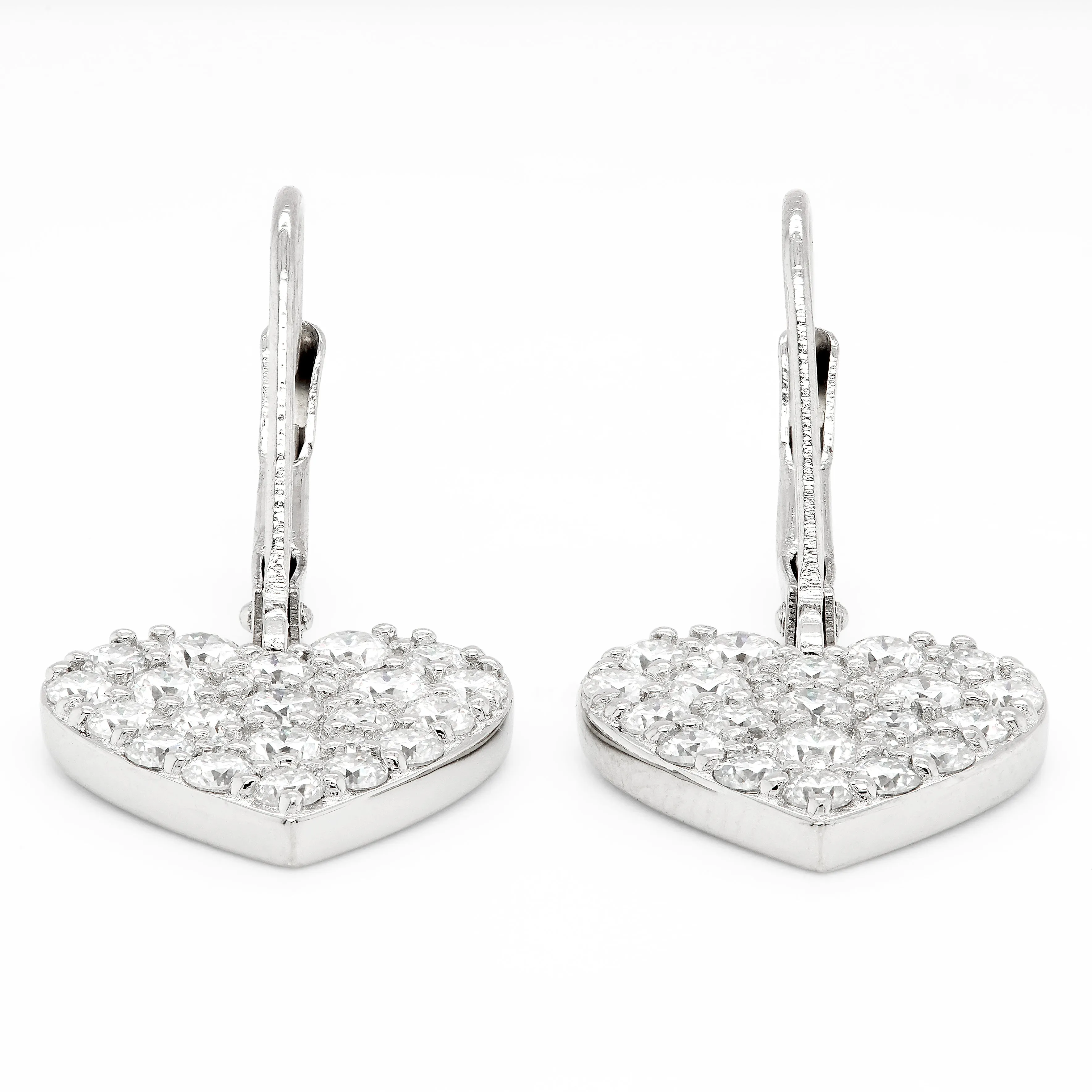 1.50 CTS DEW Moissanite Dangle Heart Earrings