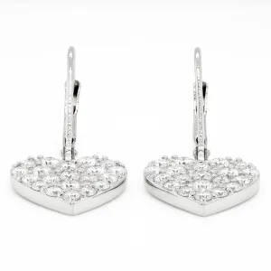 1.50 CTS DEW Moissanite Dangle Heart Earrings
