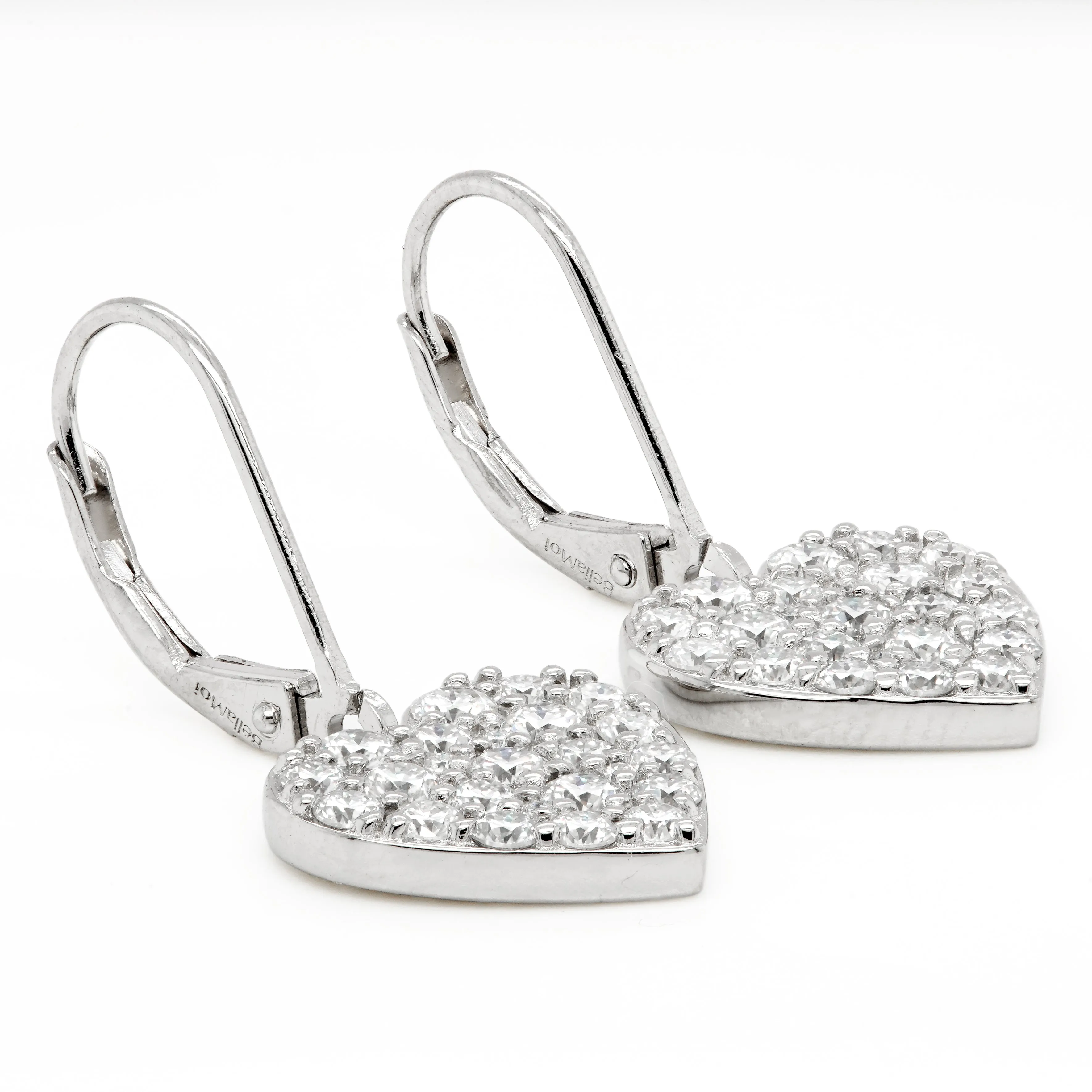 1.50 CTS DEW Moissanite Dangle Heart Earrings