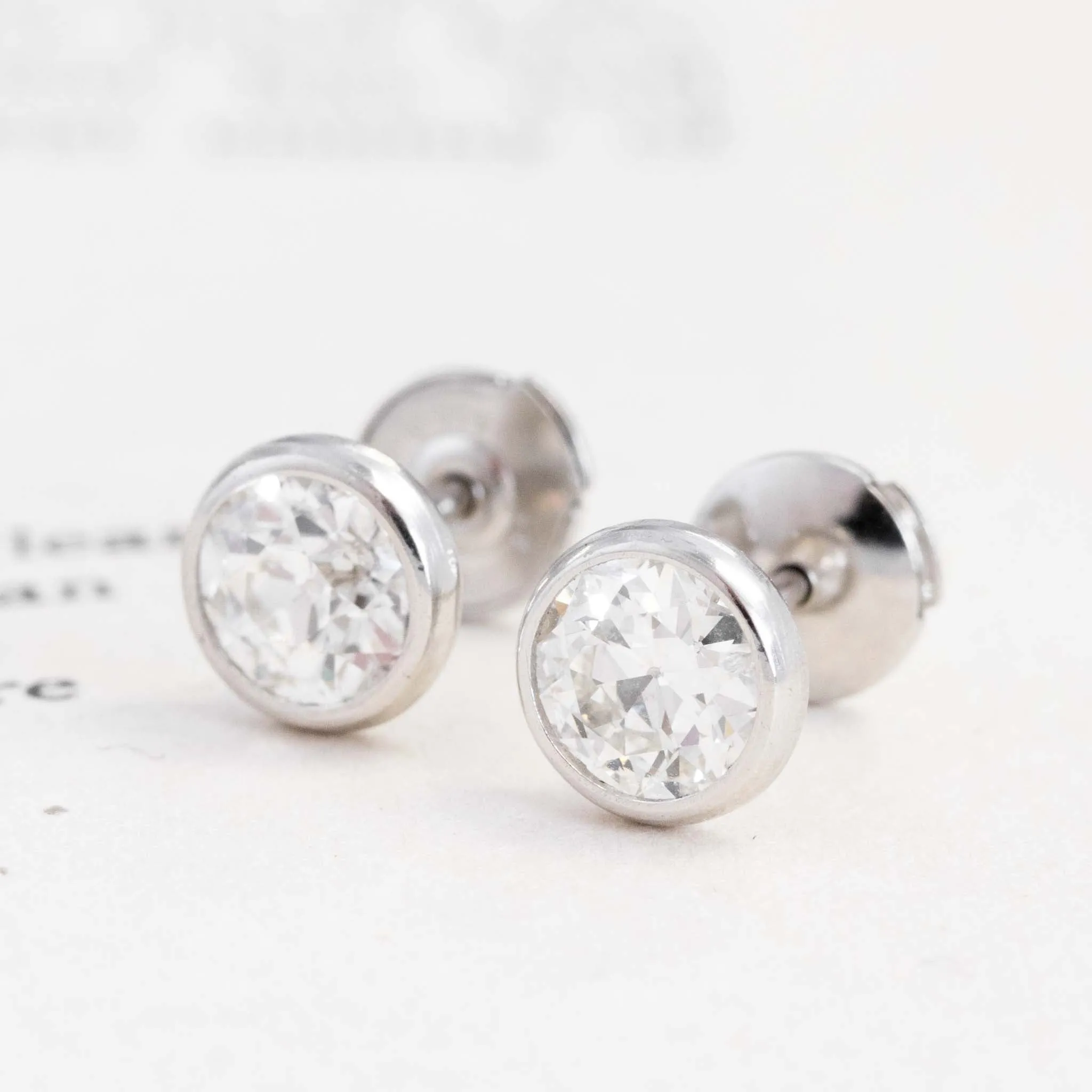 1.50ctw Old European Cut Diamond Stud Earrings