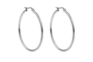 1.57" SILVER VALENTANO HOOP EARRING