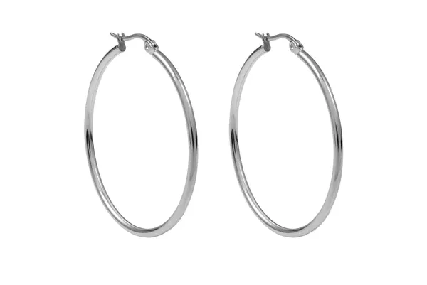 1.57" SILVER VALENTANO HOOP EARRING