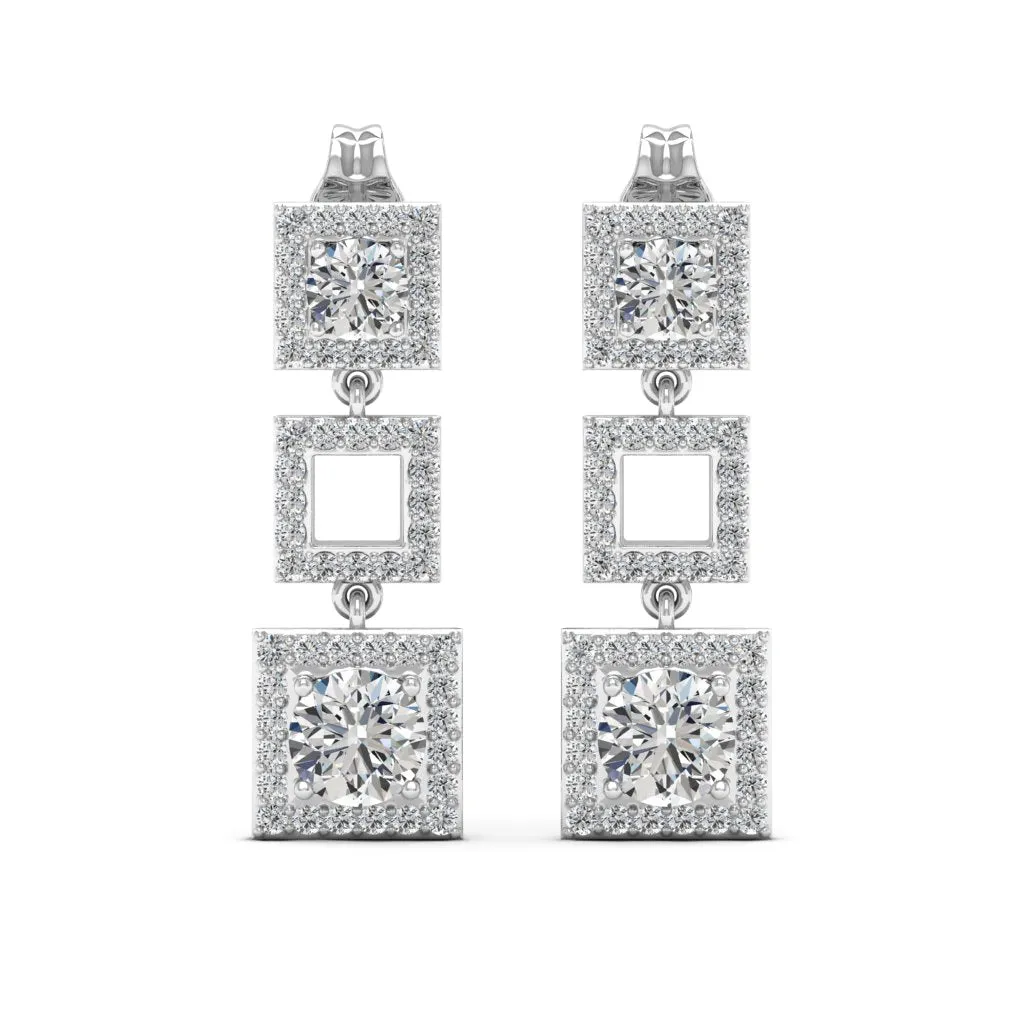 1.58 d.e.w cts Ceres Moissanite Dangle Earrings