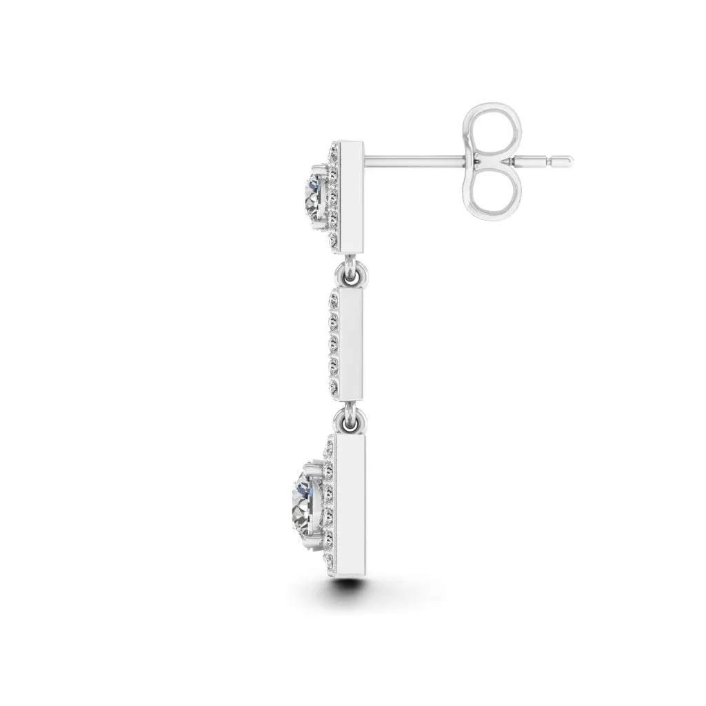 1.58 d.e.w cts Ceres Moissanite Dangle Earrings