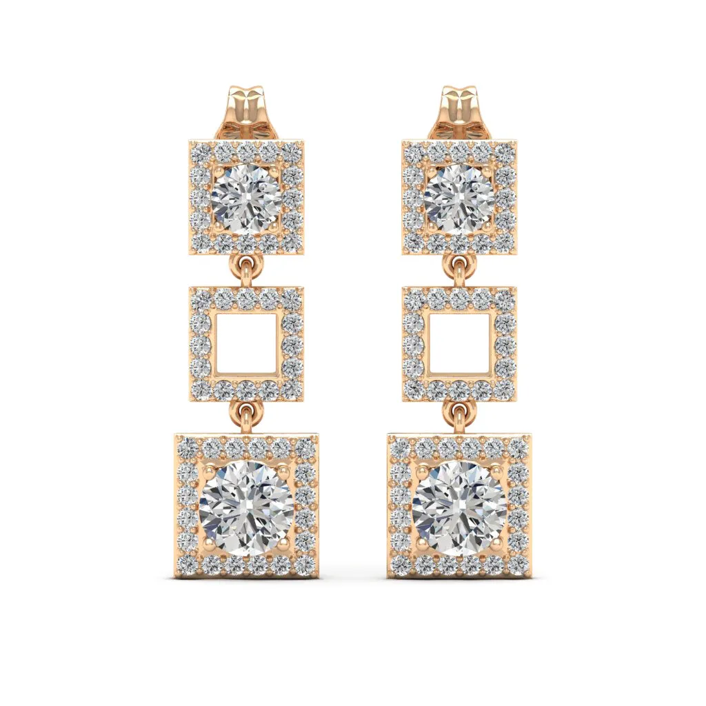 1.58 d.e.w cts Ceres Moissanite Dangle Earrings