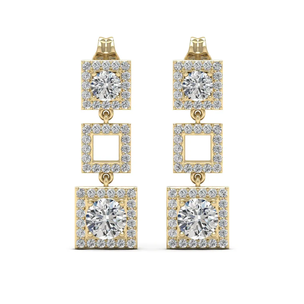 1.58 d.e.w cts Ceres Moissanite Dangle Earrings