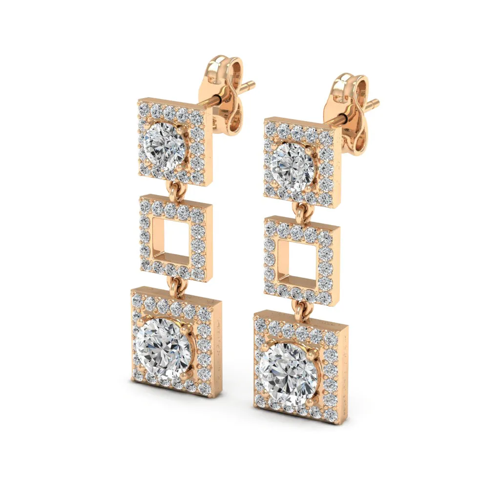 1.58 d.e.w cts Ceres Moissanite Dangle Earrings