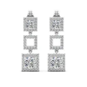 1.58 d.e.w cts Ceres Moissanite Dangle Earrings