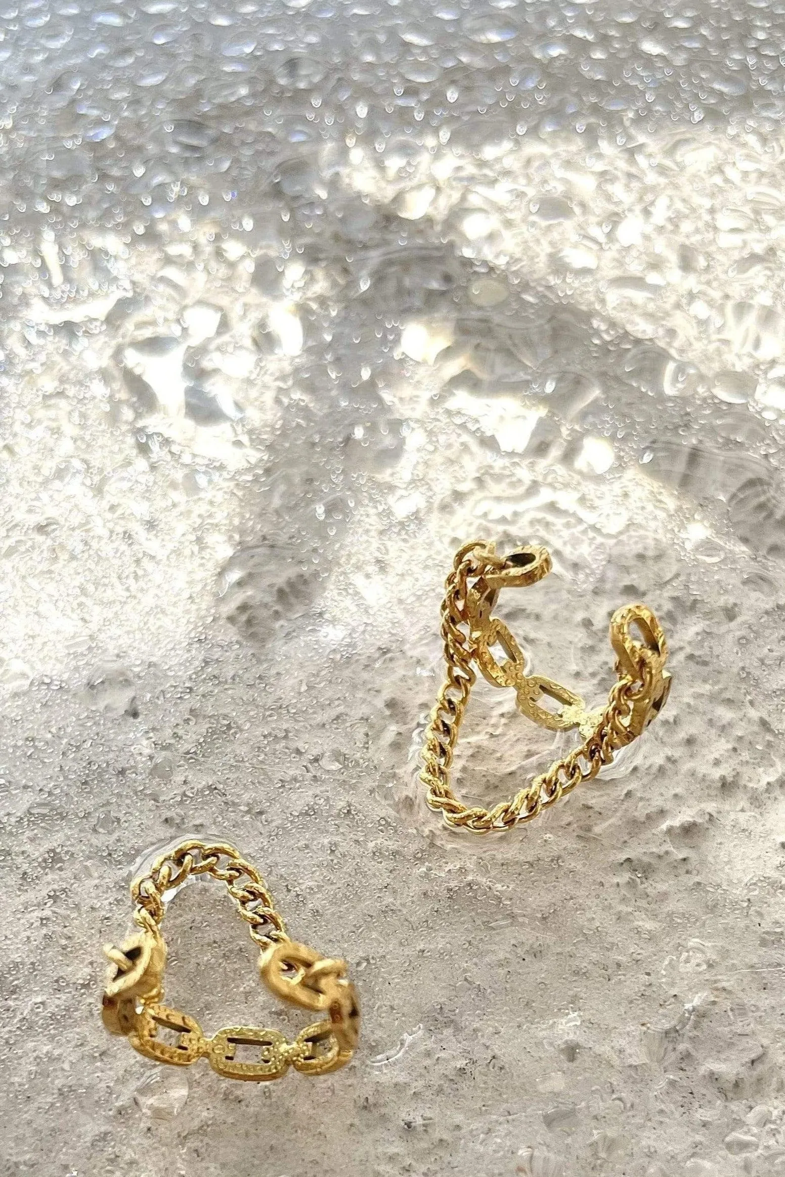 18k Billy Chain Ear Cuff Earrings