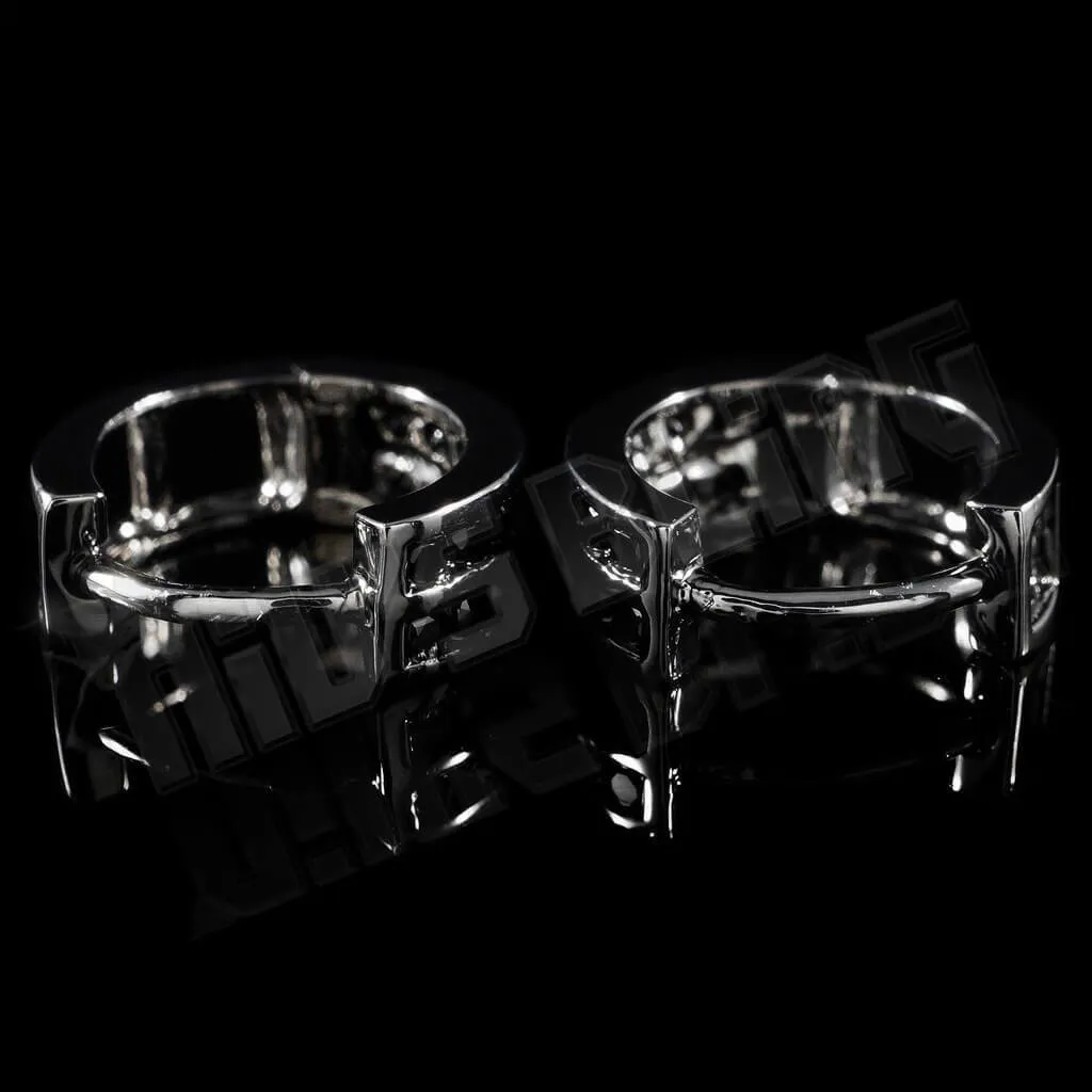 18k Black Gold Huggie Hoop Leverback Earrings