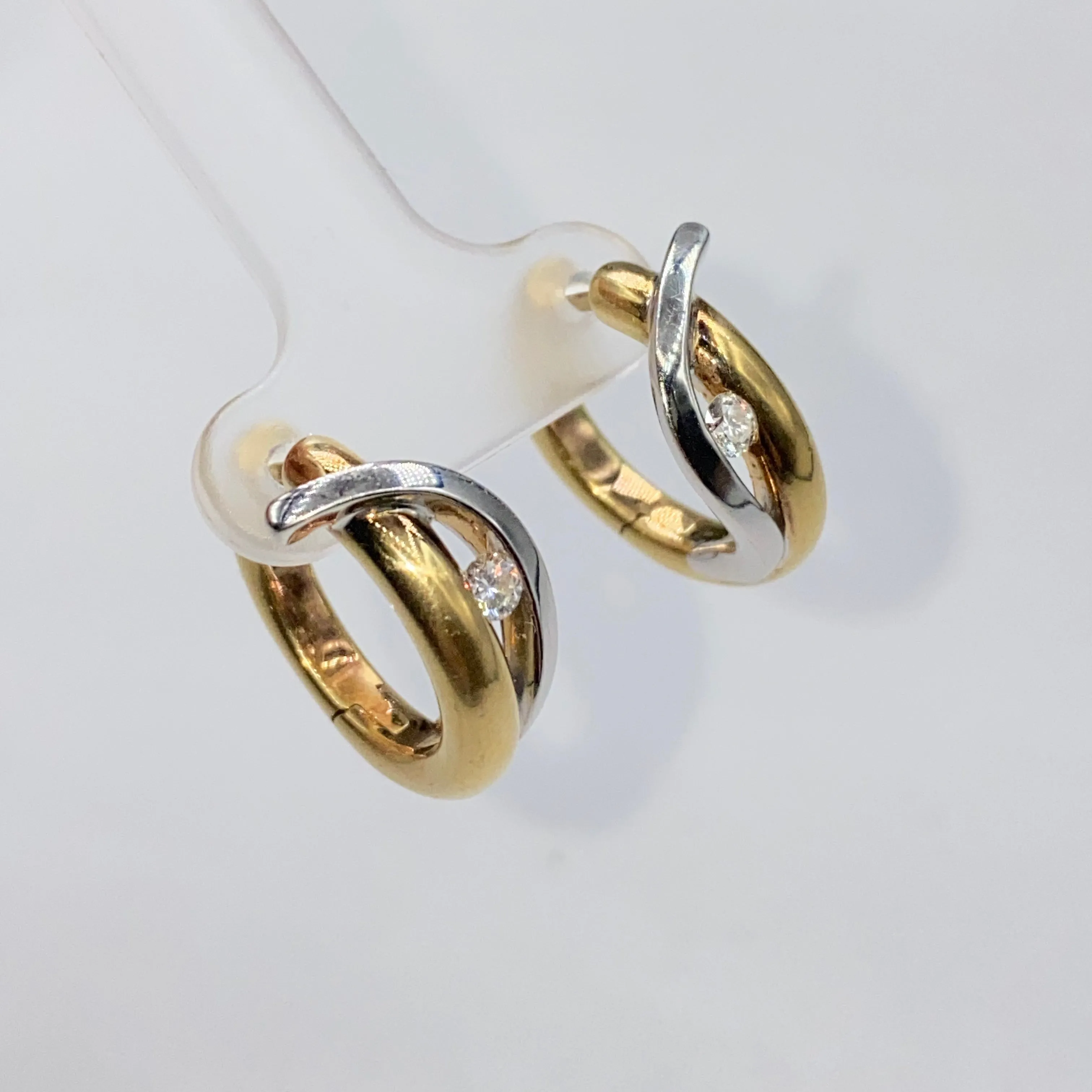 18K Divine Two-Tone Diamond Earrings