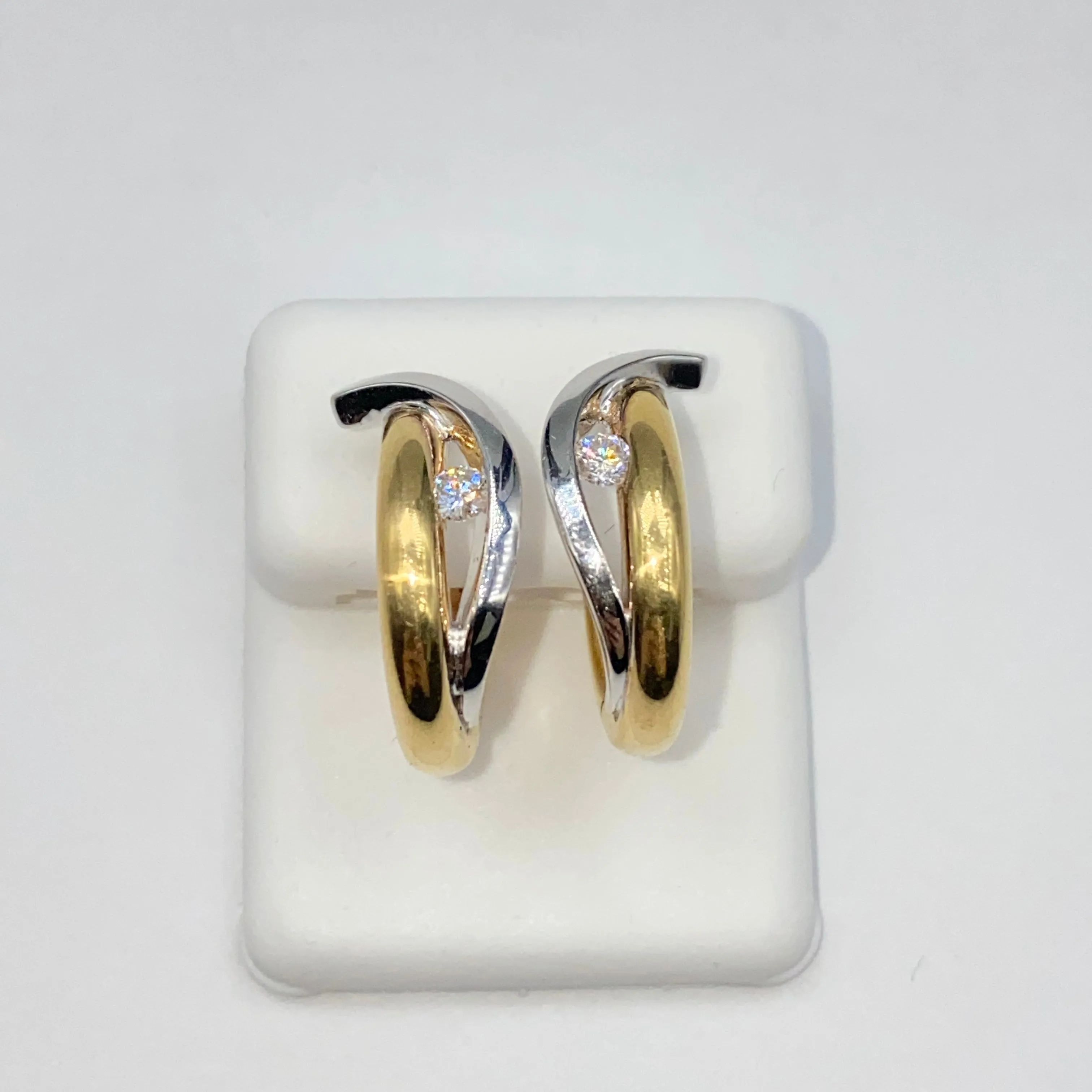 18K Divine Two-Tone Diamond Earrings