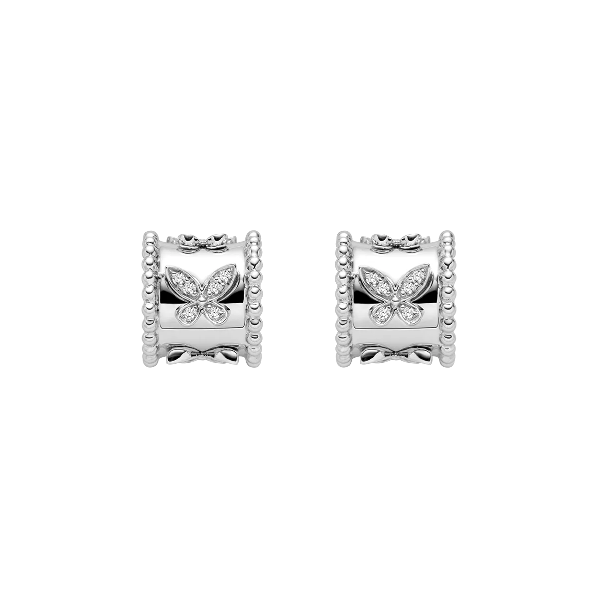 18K Gold Diamond Kaleidoscope Butterfly Stud Earrings