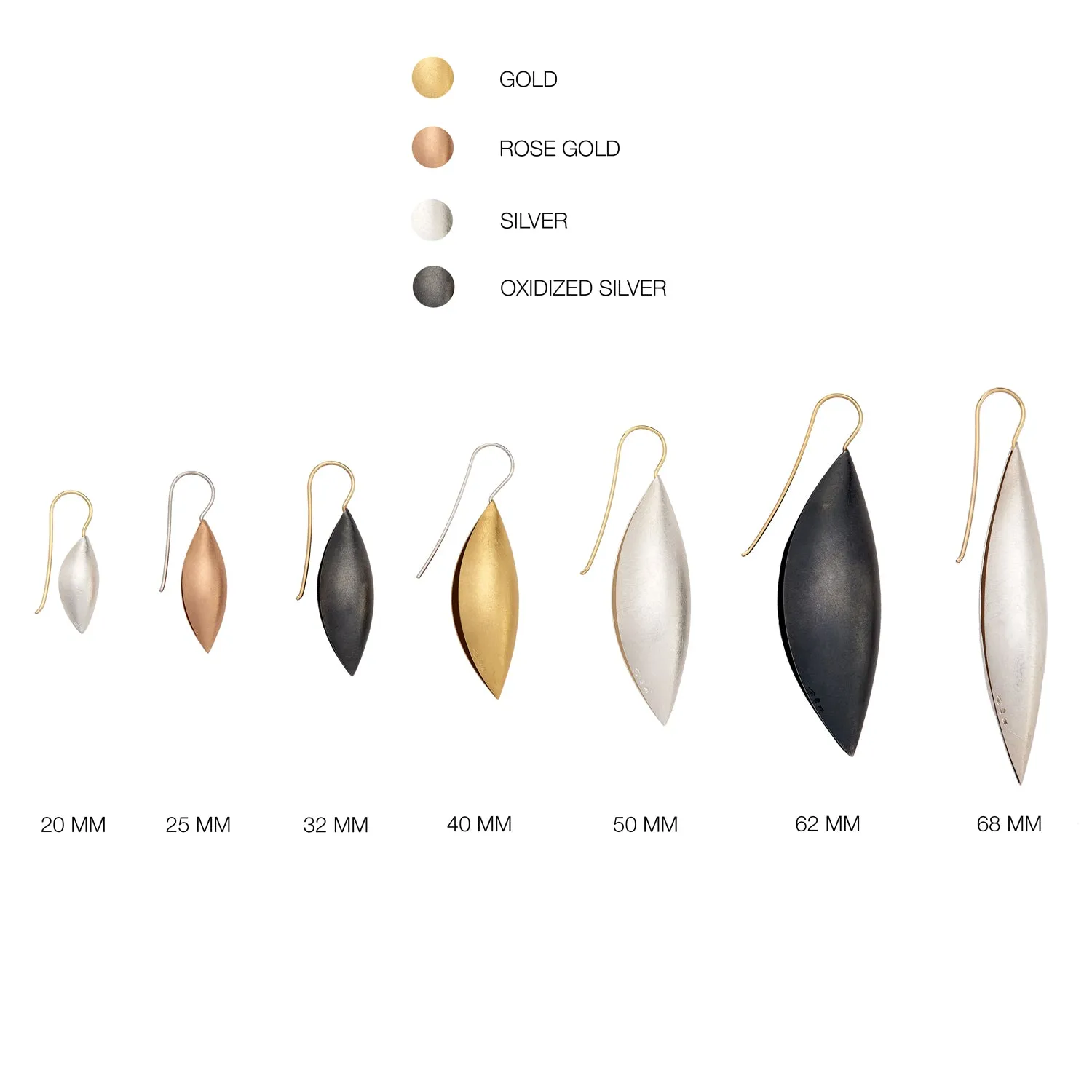 18K Rose Gold Cocoon Pendant Earrings ~ 62mm