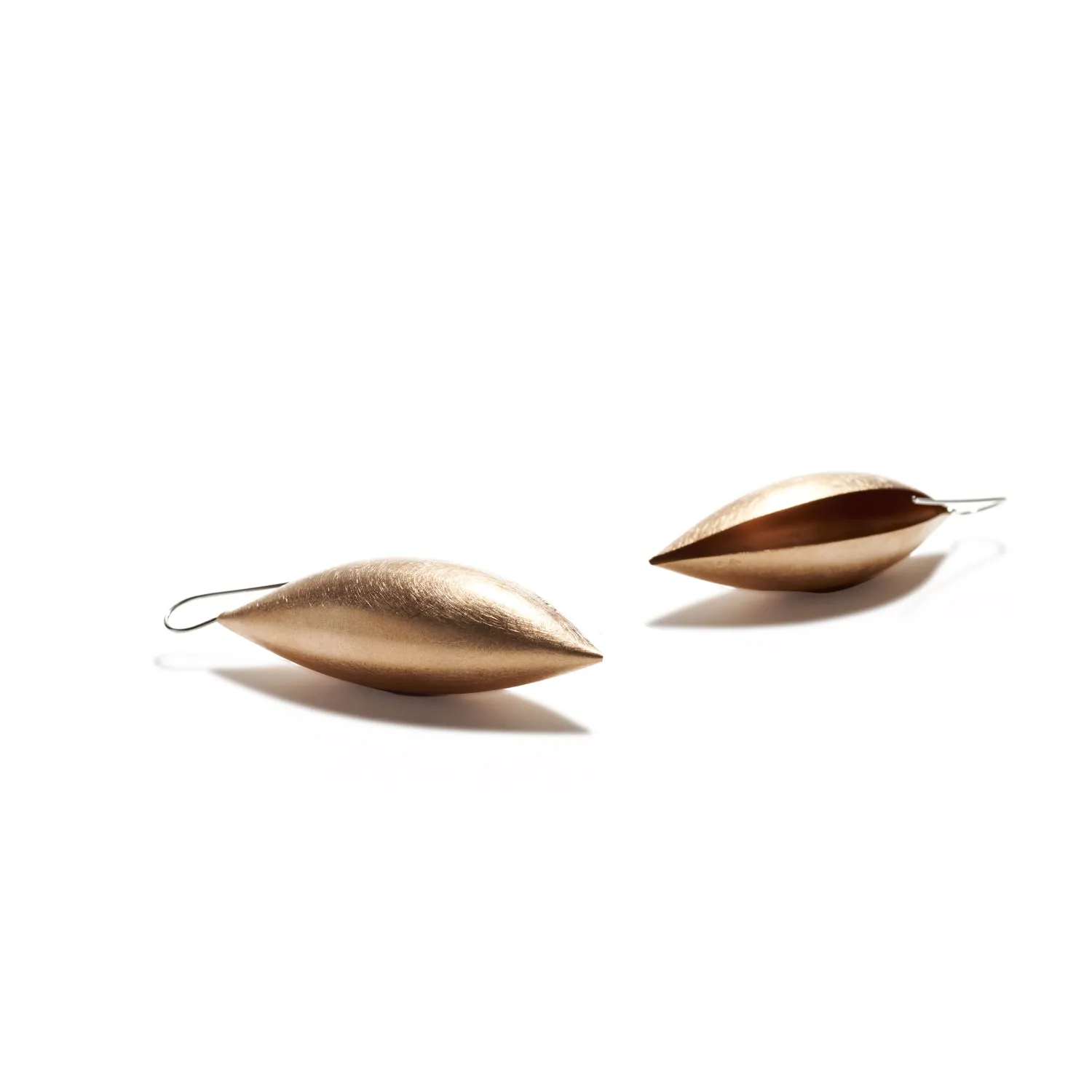 18K Rose Gold Cocoon Pendant Earrings ~ 62mm
