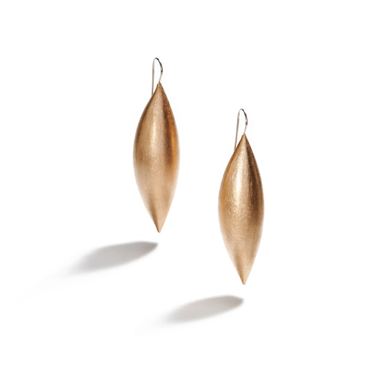 18K Rose Gold Cocoon Pendant Earrings ~ 62mm