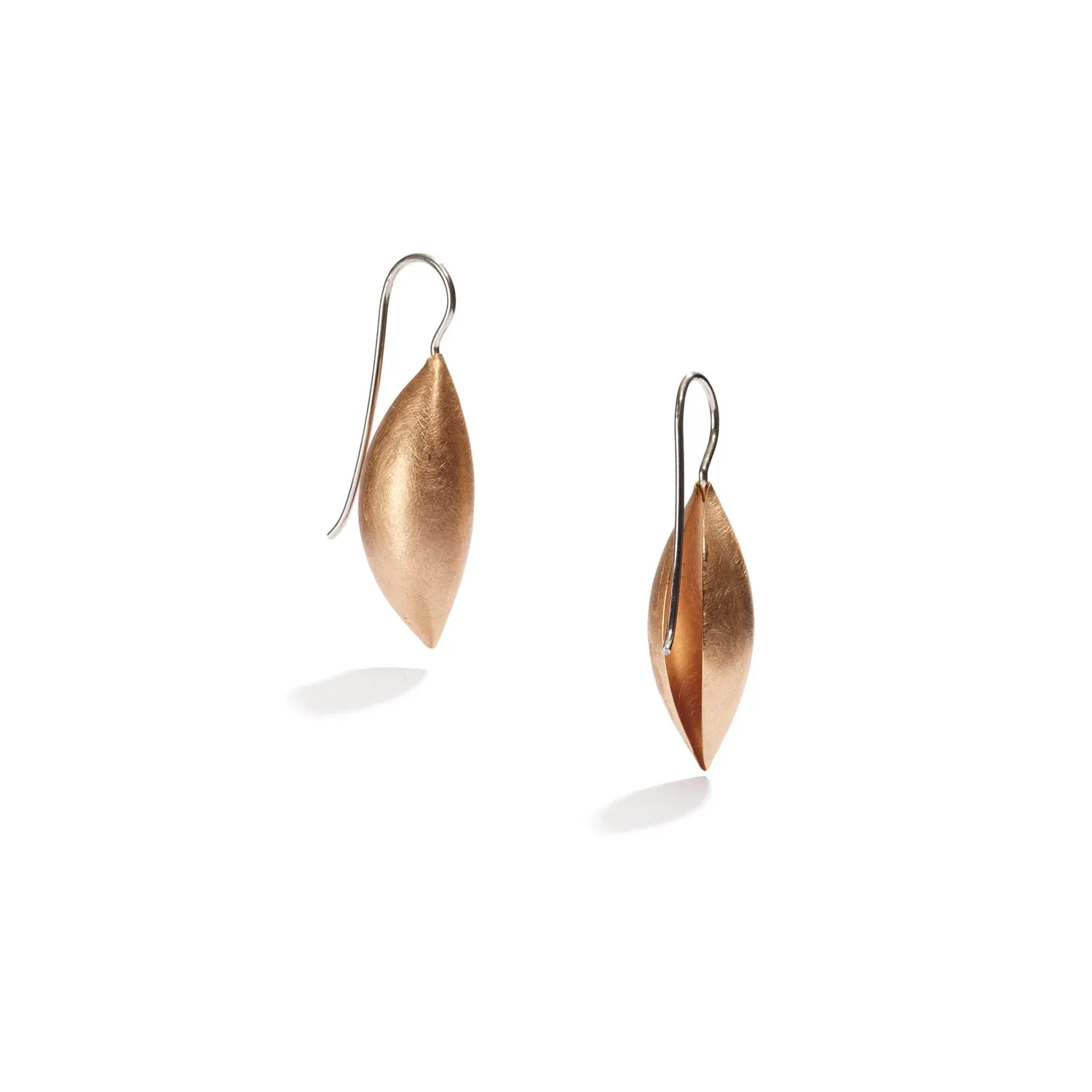18K Rose Gold Cocoon Pendant Earrings~25mm