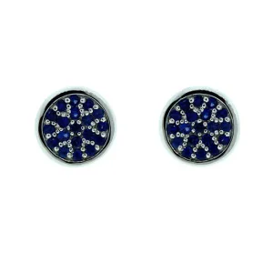 18k White Gold Blue Sapphire Earrings Redondo