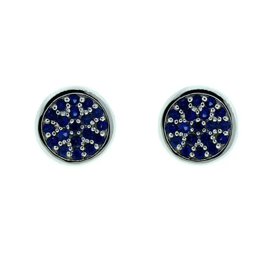 18k White Gold Blue Sapphire Earrings Redondo