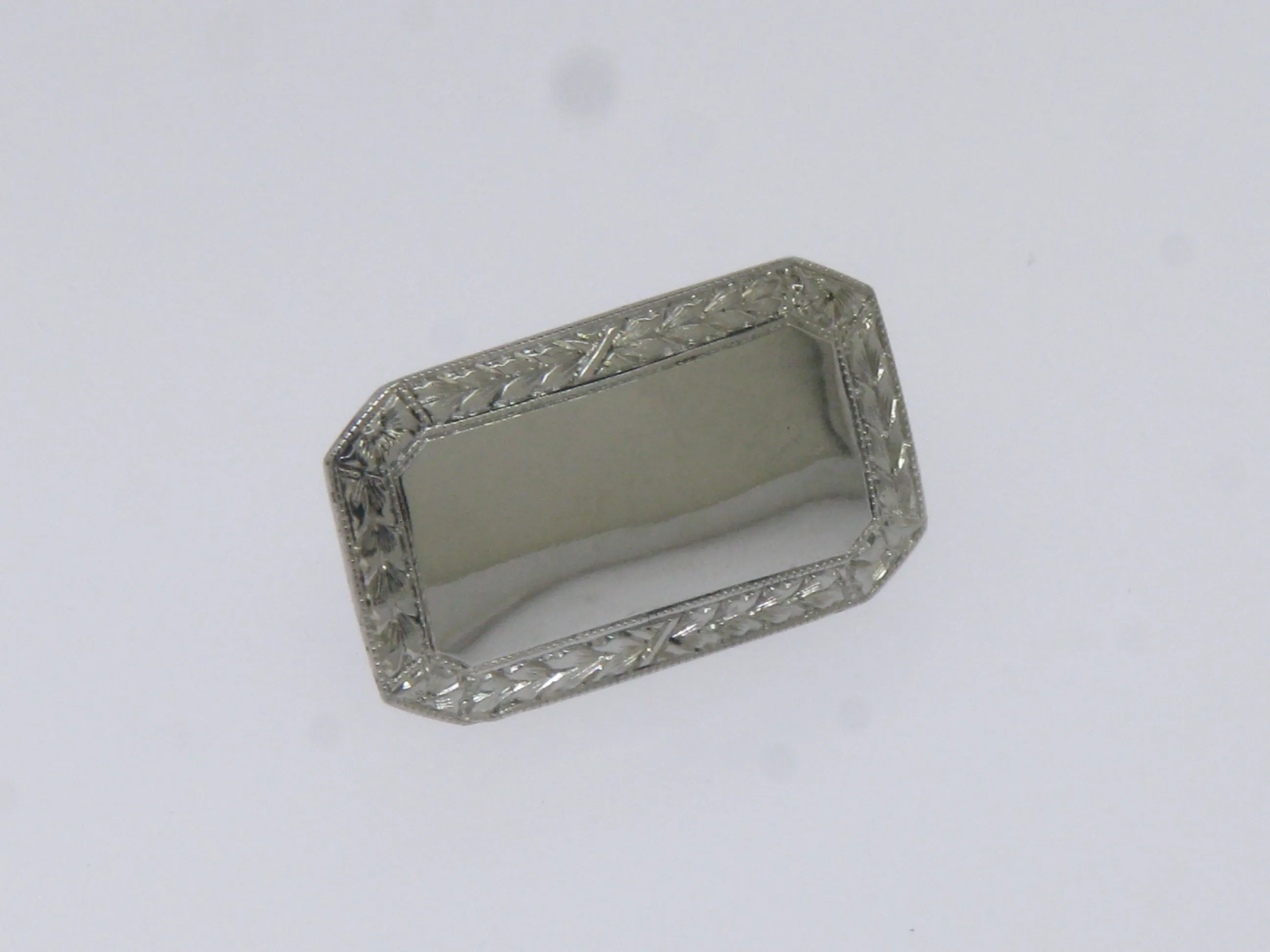 18K White Gold Converted Cuff Links Into Post-Back Earrings (Estate Jewelry)