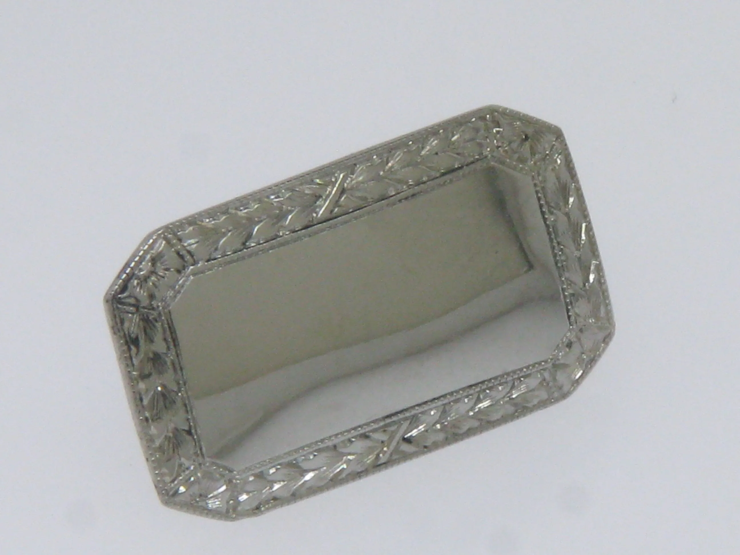 18K White Gold Converted Cuff Links Into Post-Back Earrings (Estate Jewelry)