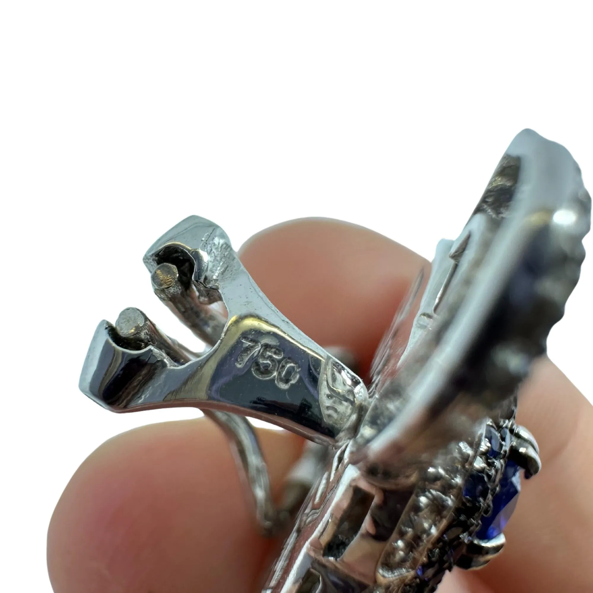 18k White Gold Diamond and Sapphire Earrings