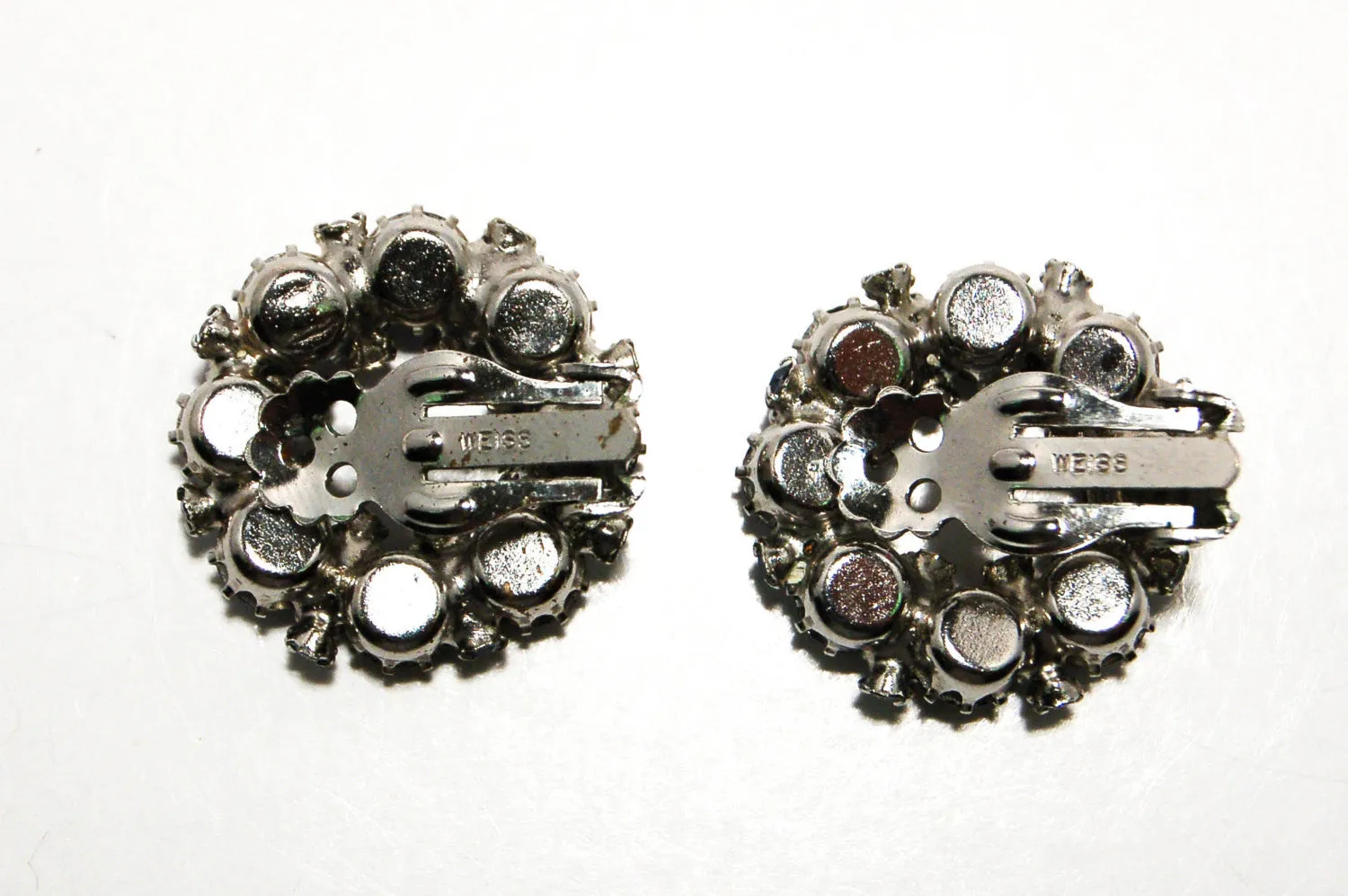 1950's Sapphire Blue Rhinestone Earrings by Weiss