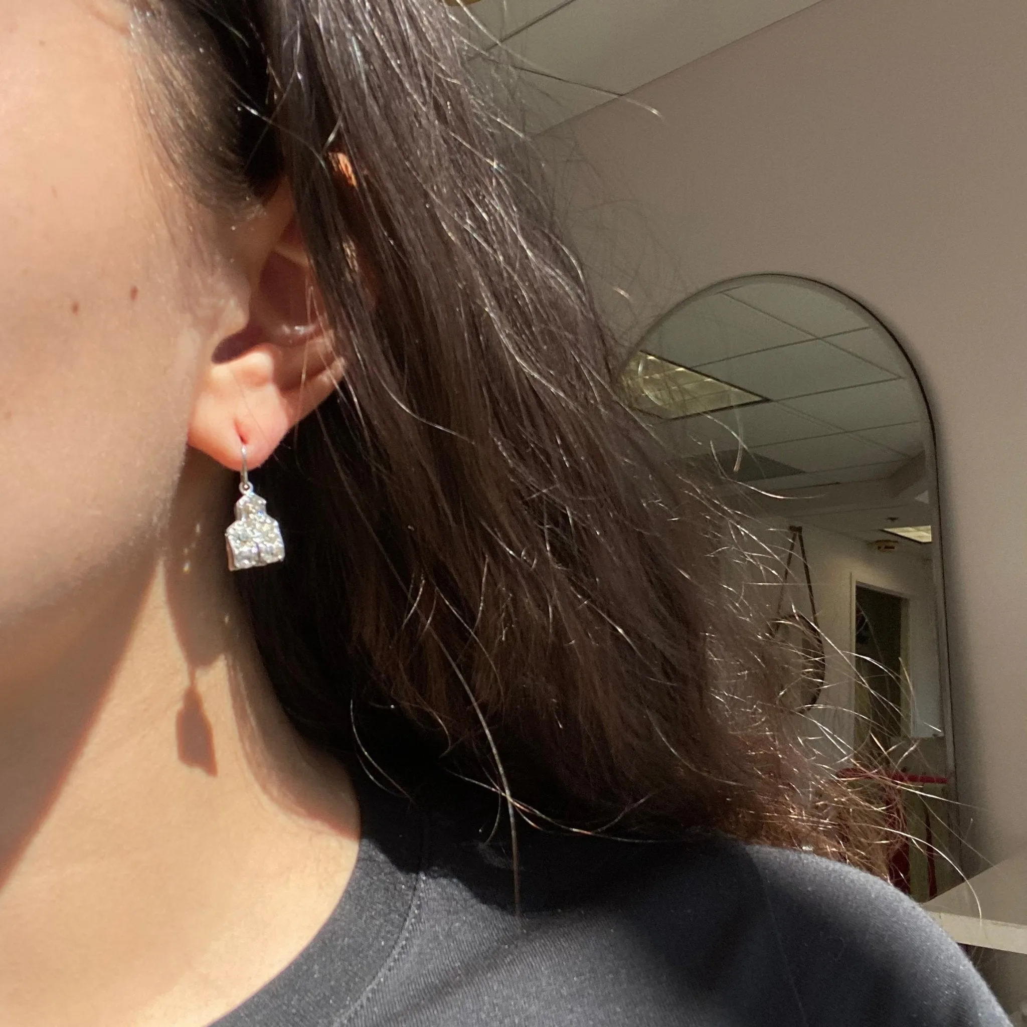 1.95ctw Old Mine Cut Diamond Conversion Dangle Earrings