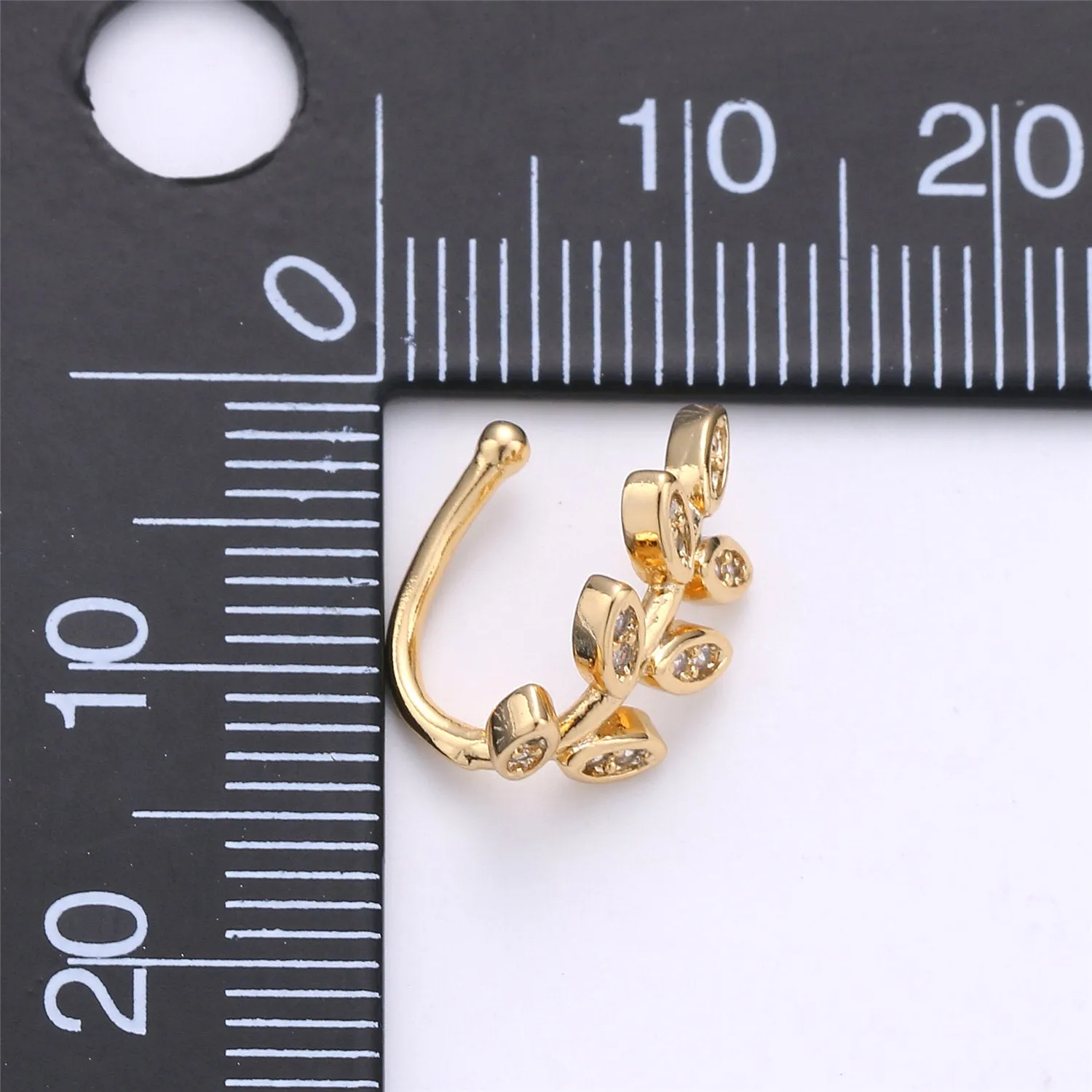 1x Olive Vine Gold Filled Earring Simple Ear Cuff, delicate ear cuff, ear cuff no piercing, gold ear cuff, ear cuff, gold ear cuff AI-133