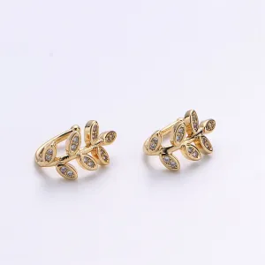1x Olive Vine Gold Filled Earring Simple Ear Cuff, delicate ear cuff, ear cuff no piercing, gold ear cuff, ear cuff, gold ear cuff AI-133